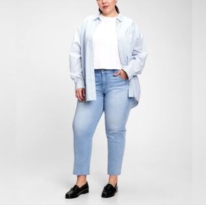 Gap girlfriend palmer mid rise tapered low stretch jeans light wash plus size 20